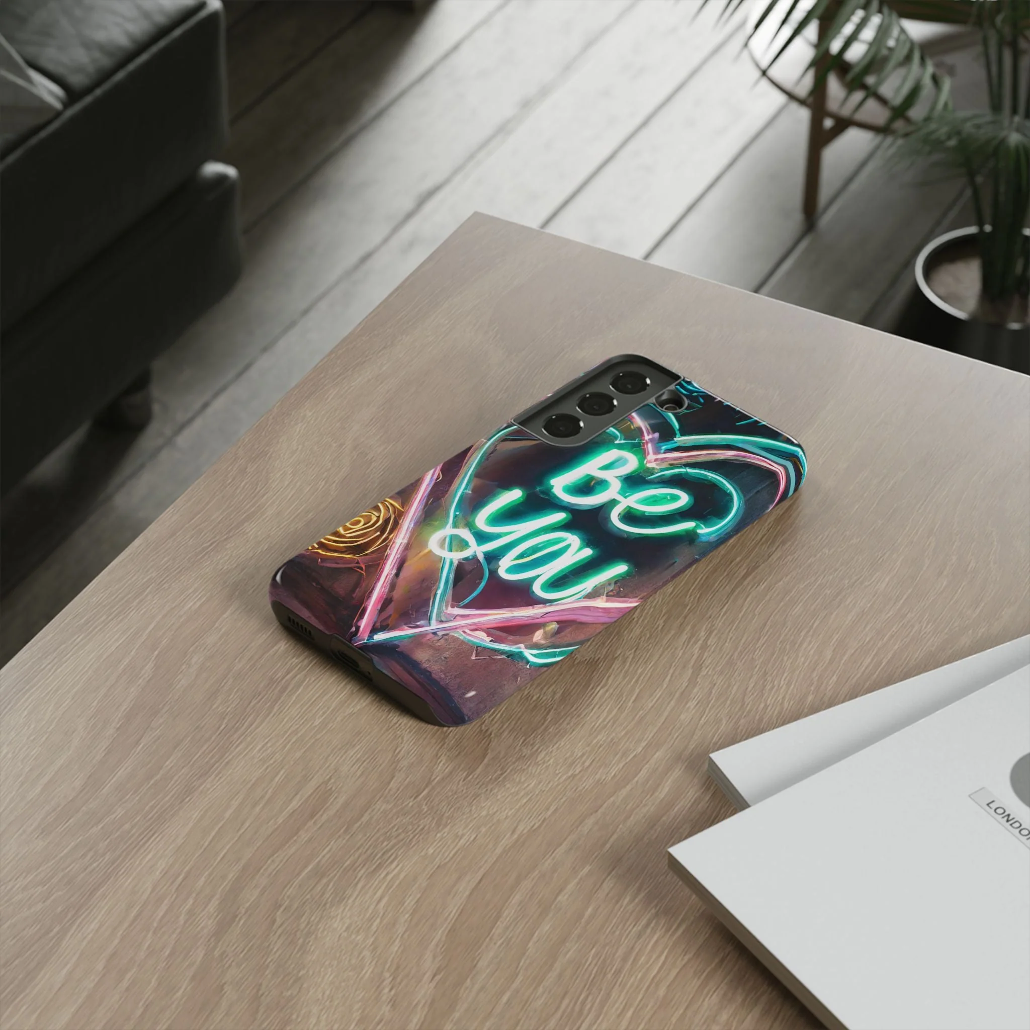 Be You Colorful Neon Heart Tough Phone Case - Image 63