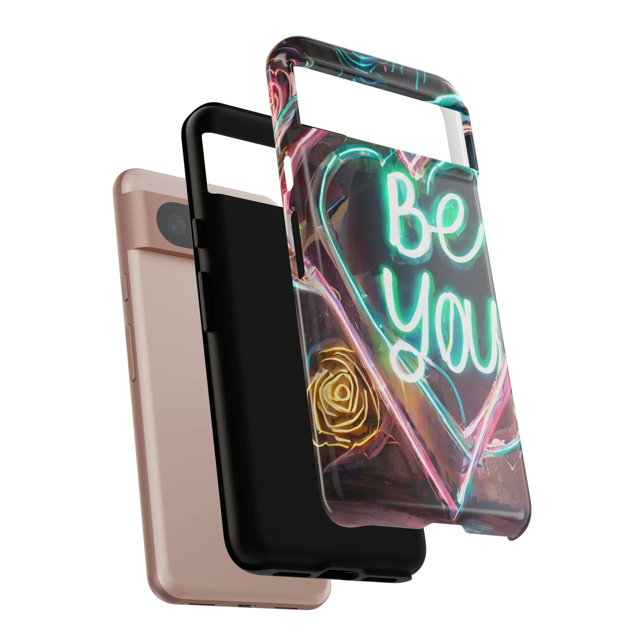 Be You Colorful Neon Heart Tough Phone Case - Image 95