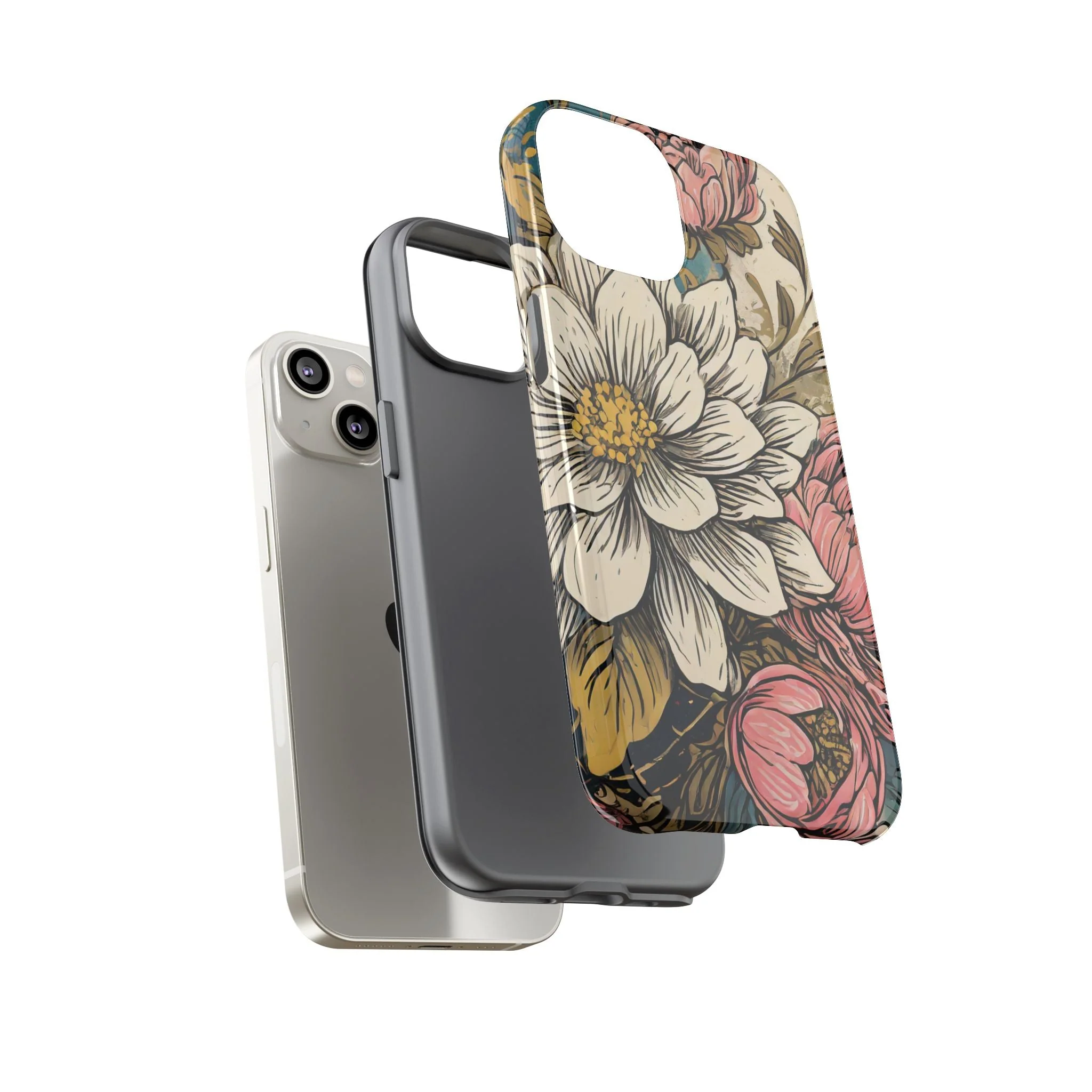 Beautiful White Floral Tough Case - Image 66