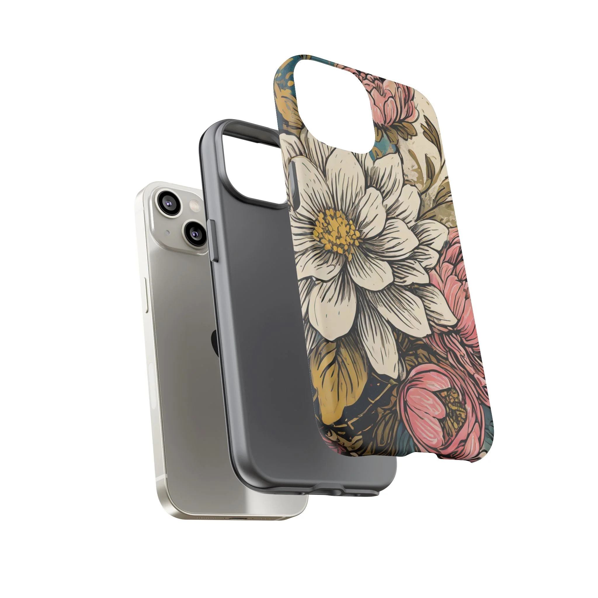 Beautiful White Floral Tough Case - Image 69