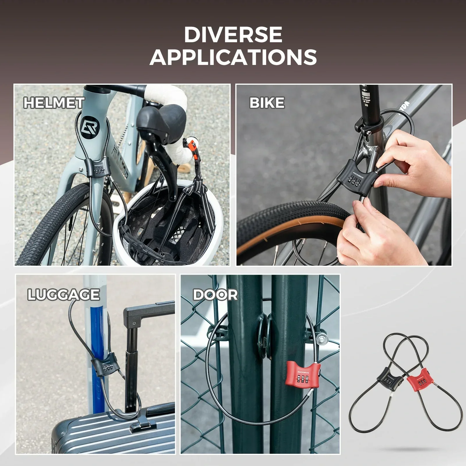 Bicycle Lock with 5.5 mm Steel Cable - Image 7