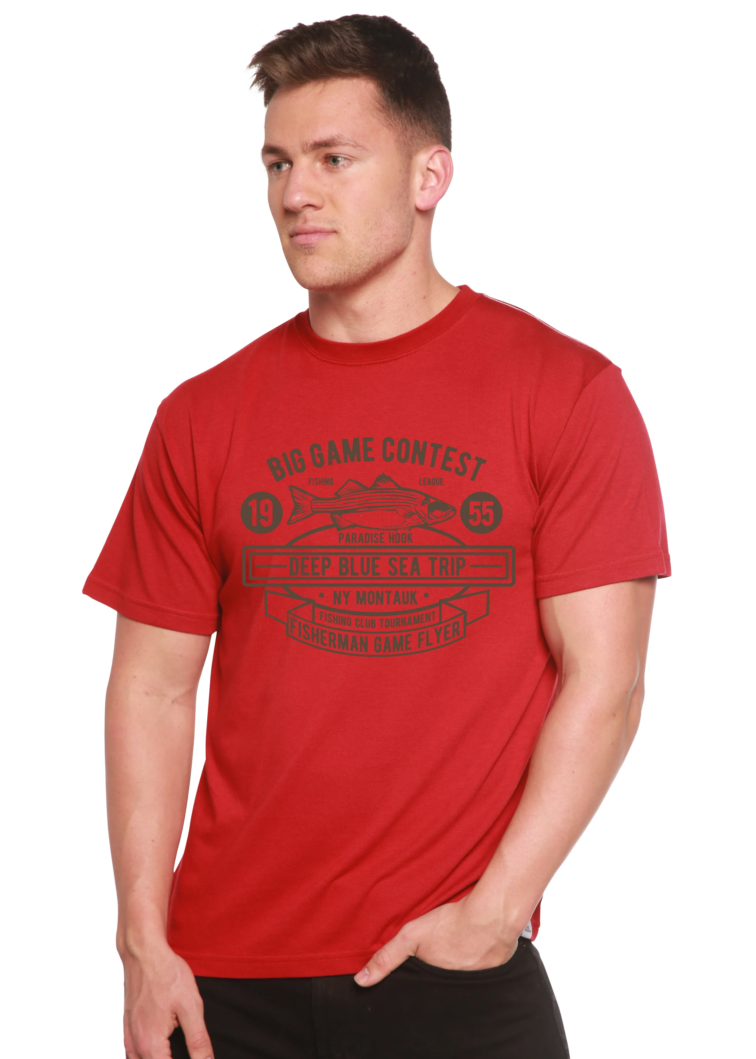 Big Game Contest Men's Bamboo Viscose/Organic Cotton Short Sleeve Graphic T-Shirt - Image 5