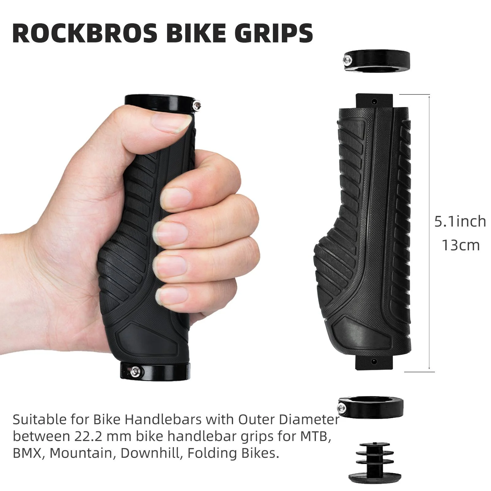 Bike Handle Grips with Double Lock-On Clamps – Aluminum Ends for MTB & BMX - Image 11