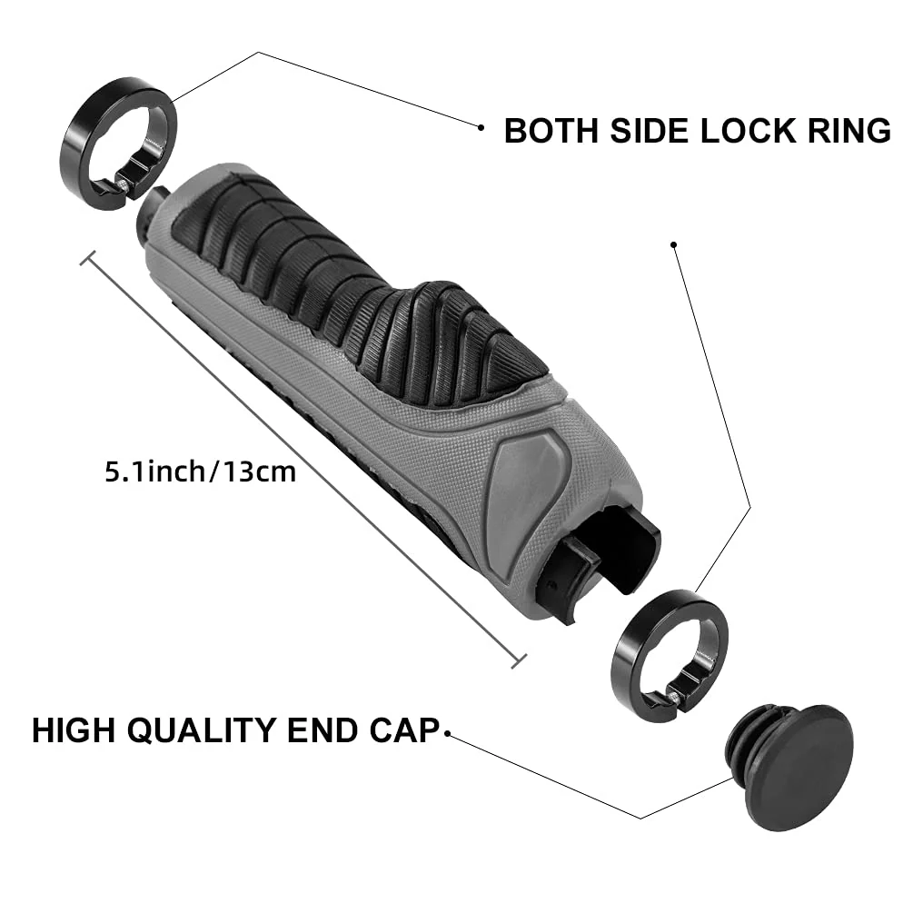 Bike Handle Grips with Double Lock-On Clamps – Aluminum Ends for MTB & BMX - Image 9