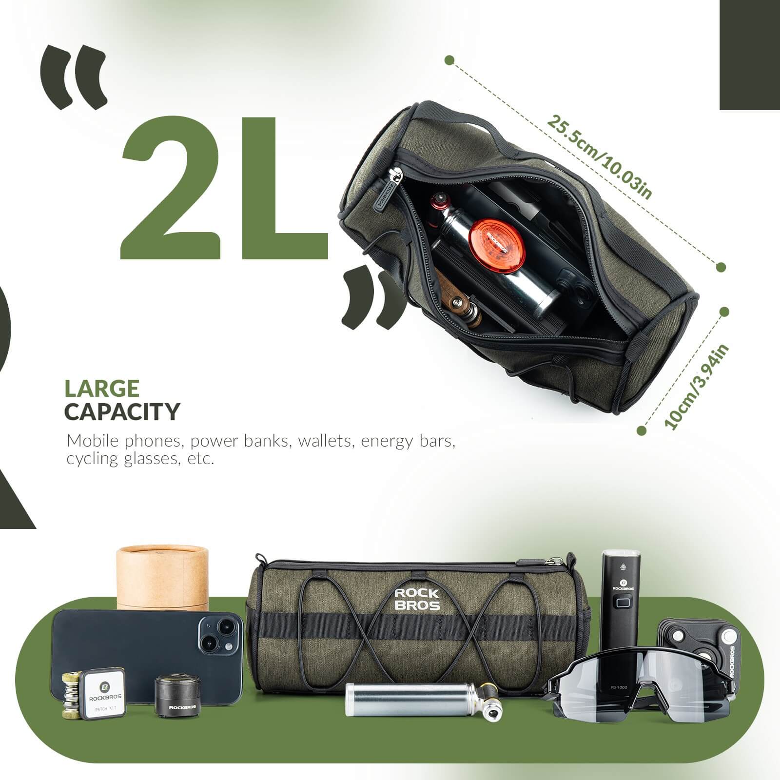 Bike Handlebar Roll Bag - 2L - Image 2