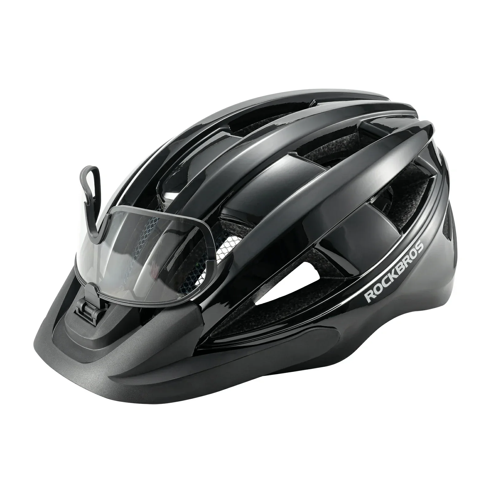 Bike Helmet with Photochromic Visor USB Rechargeable Tail Light