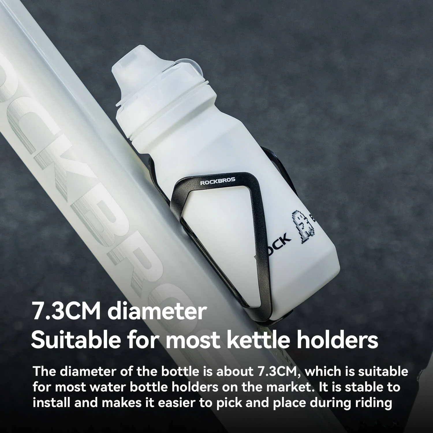 Bike Water Bottle with Soft-Touch Grip & Pull-Top Lid - 600/750ml - Image 11