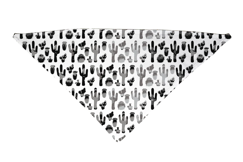 Black and White Cactus Dog Bandana