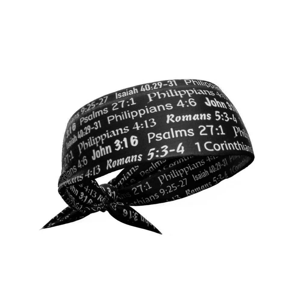 Black Bible Verse Tie Headband - Image 2