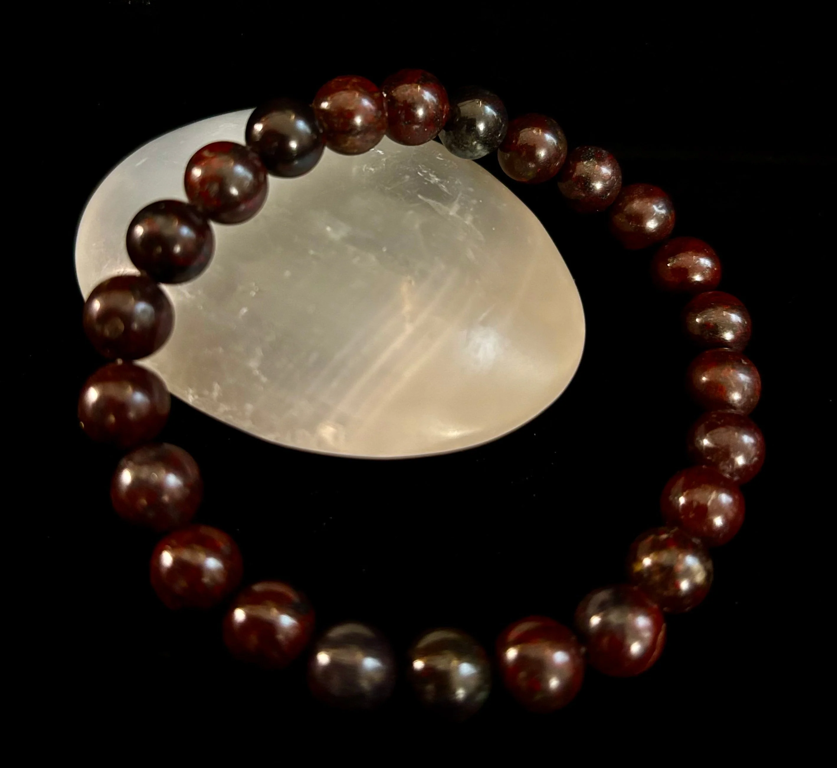 Bloodstone Strength Bracelet | 8mm Natural Energy Beads for Protection & Vitality (8β Large Fit) - Image 11