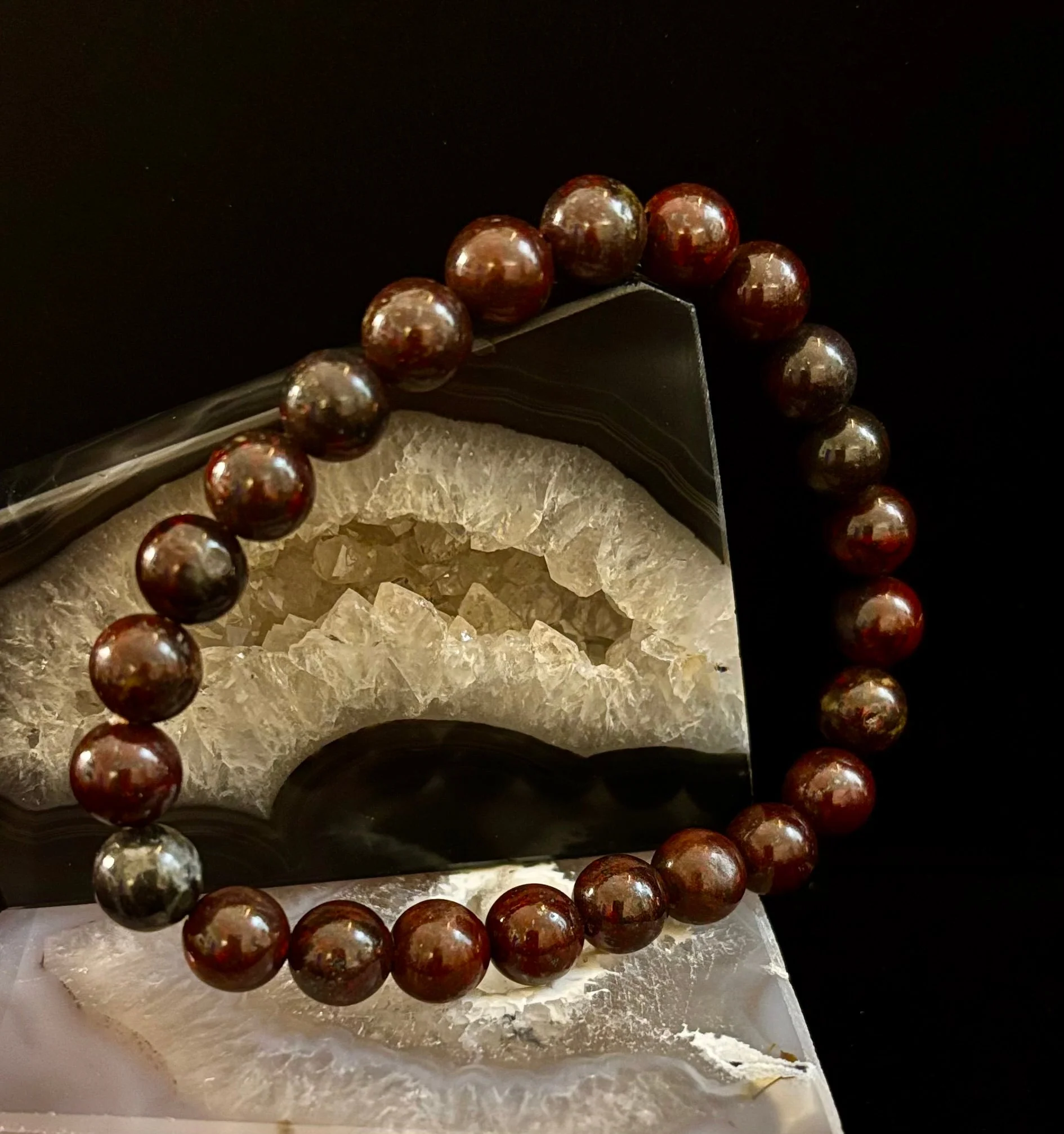 Bloodstone Strength Bracelet | 8mm Natural Energy Beads for Protection & Vitality (8β Large Fit) - Image 15