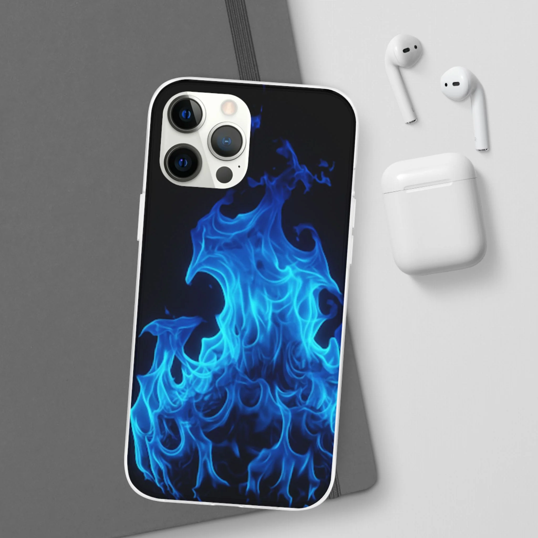 Blue Flame Flexi Phone Case - Image 60