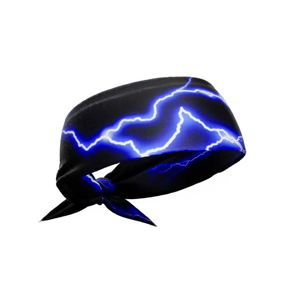 Blue Lightning Tie Headband - Image 2