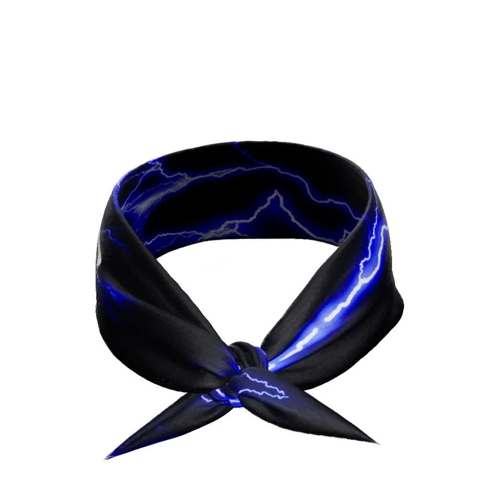 Blue Lightning Tie Headband - Image 3