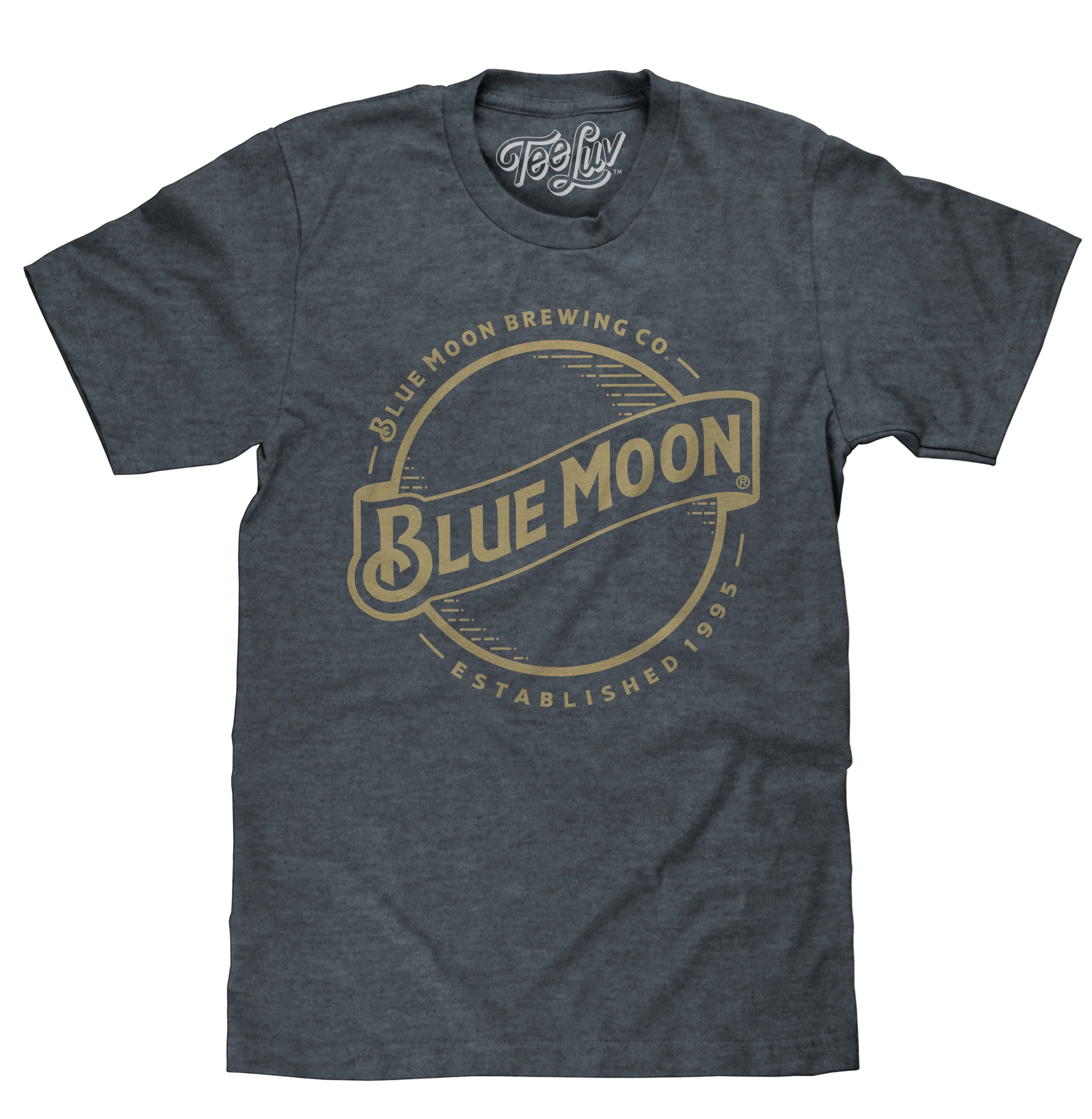Blue Moon Gold Print Logo T-Shirt - Indigo