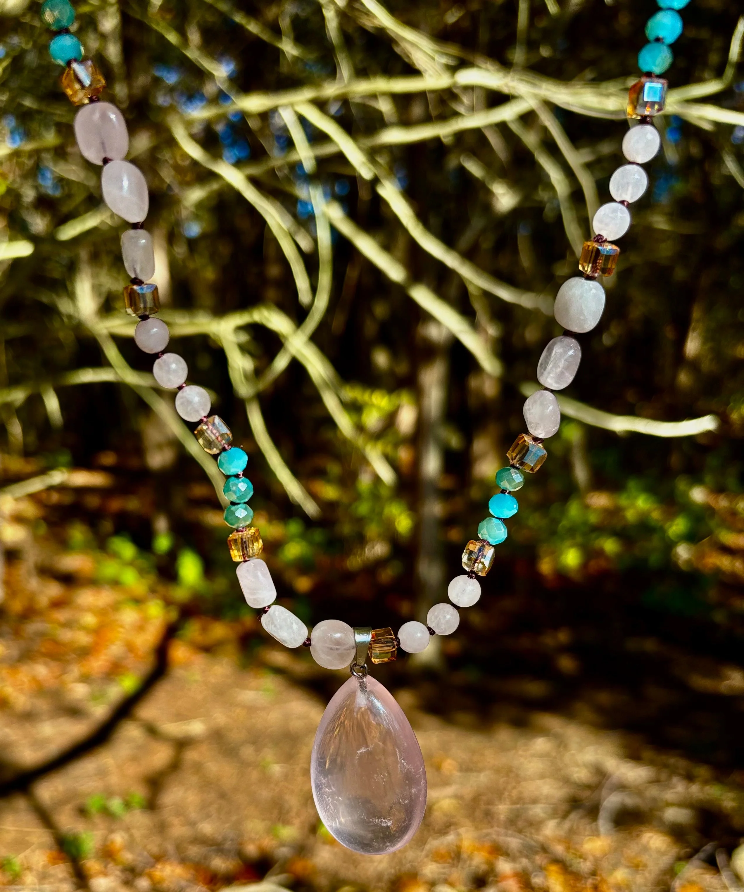 Blush Glow Harmony Necklace | Elegant Beaded Statement Jewelry - Image 6
