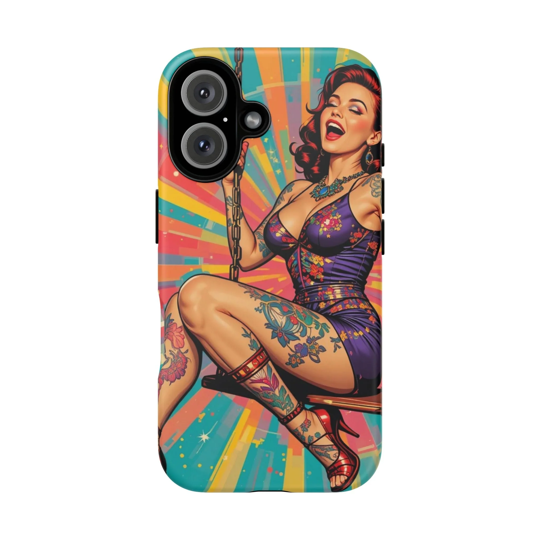 Bold Retro Pin-Up Tough Phone Case - Image 6