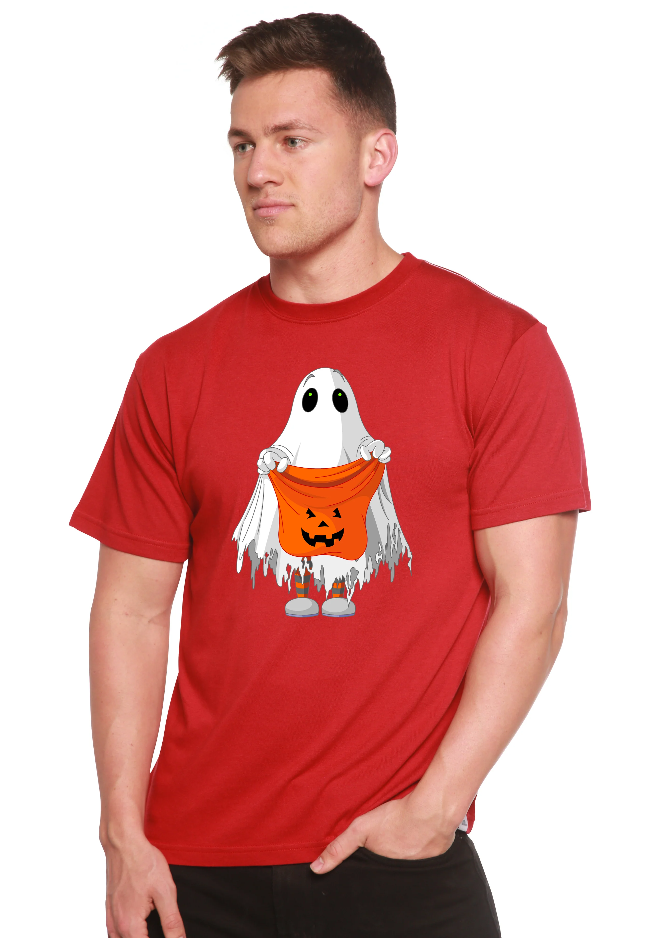 Boo Halloween Men's Bamboo Viscose/Organic Cotton Short Sleeve Graphic T-Shirt - Image 6
