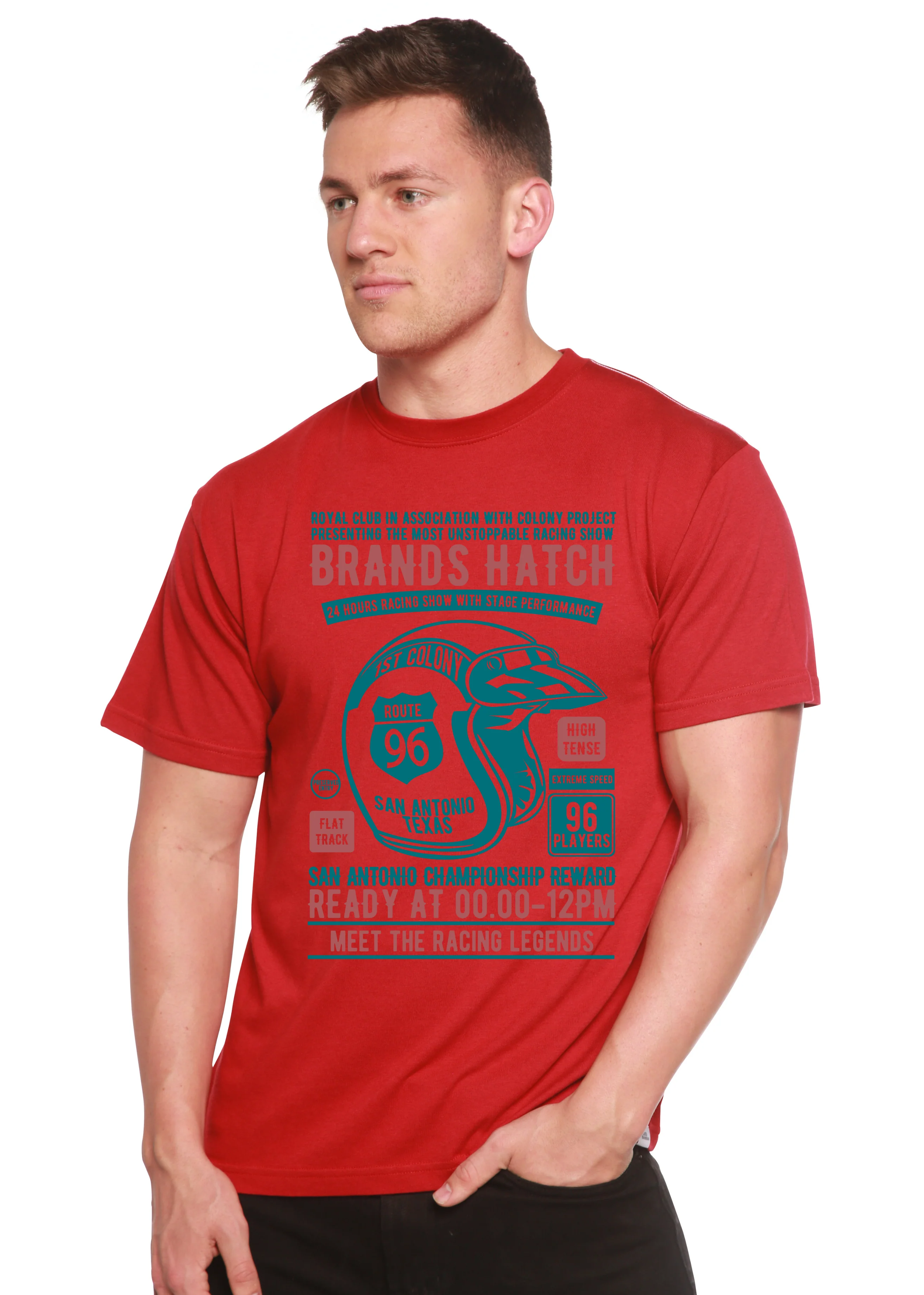 Brands Hatch Men's Bamboo Viscose/Organic Cotton Short Sleeve Graphic T-Shirt - Image 7