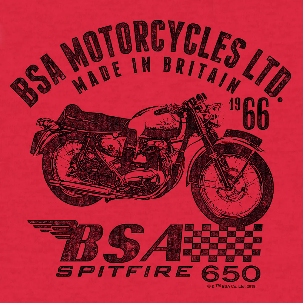 BSA Spitfire T-Shirt - Red - Image 2