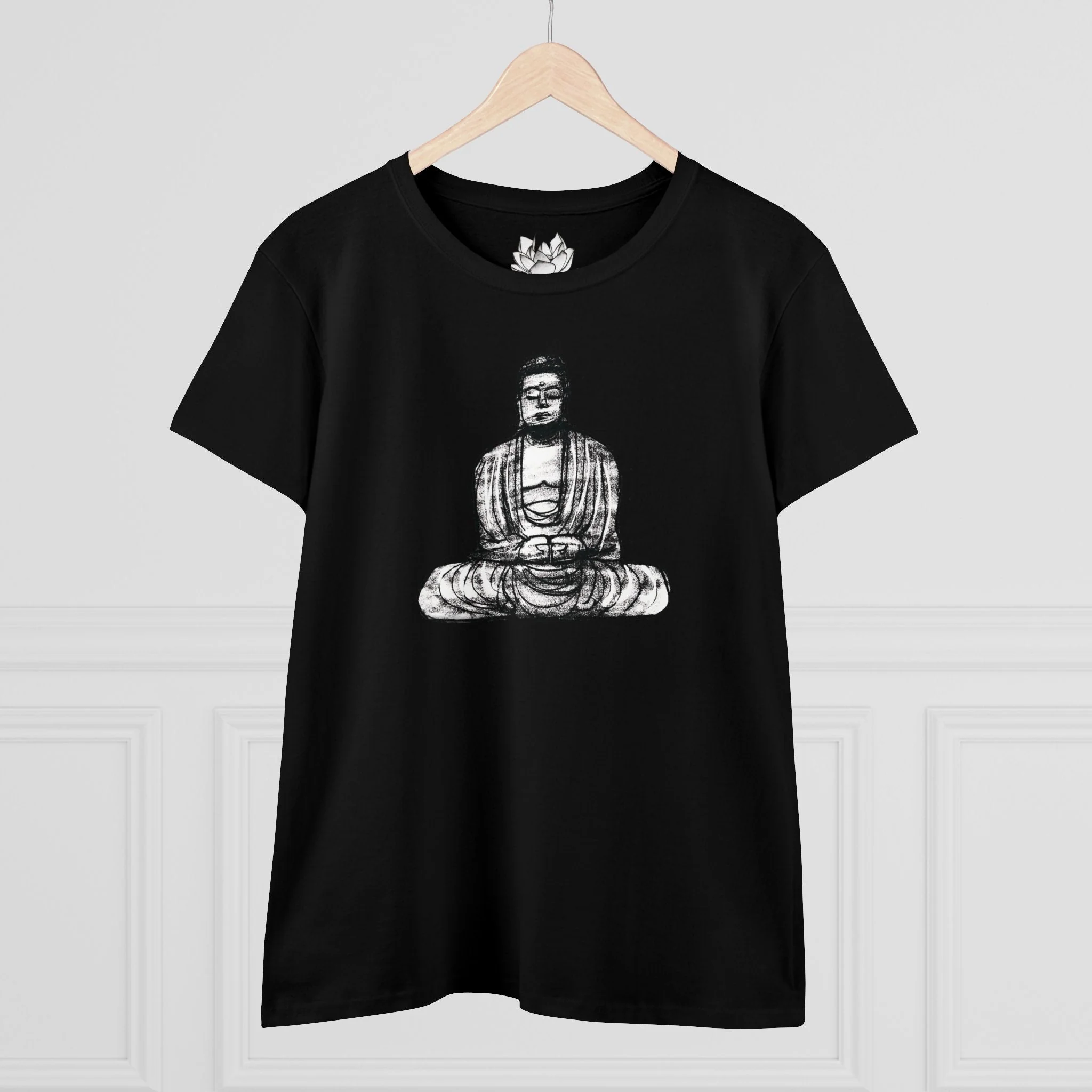 Buddha Sketch Women's Cotton Tee - Image 3