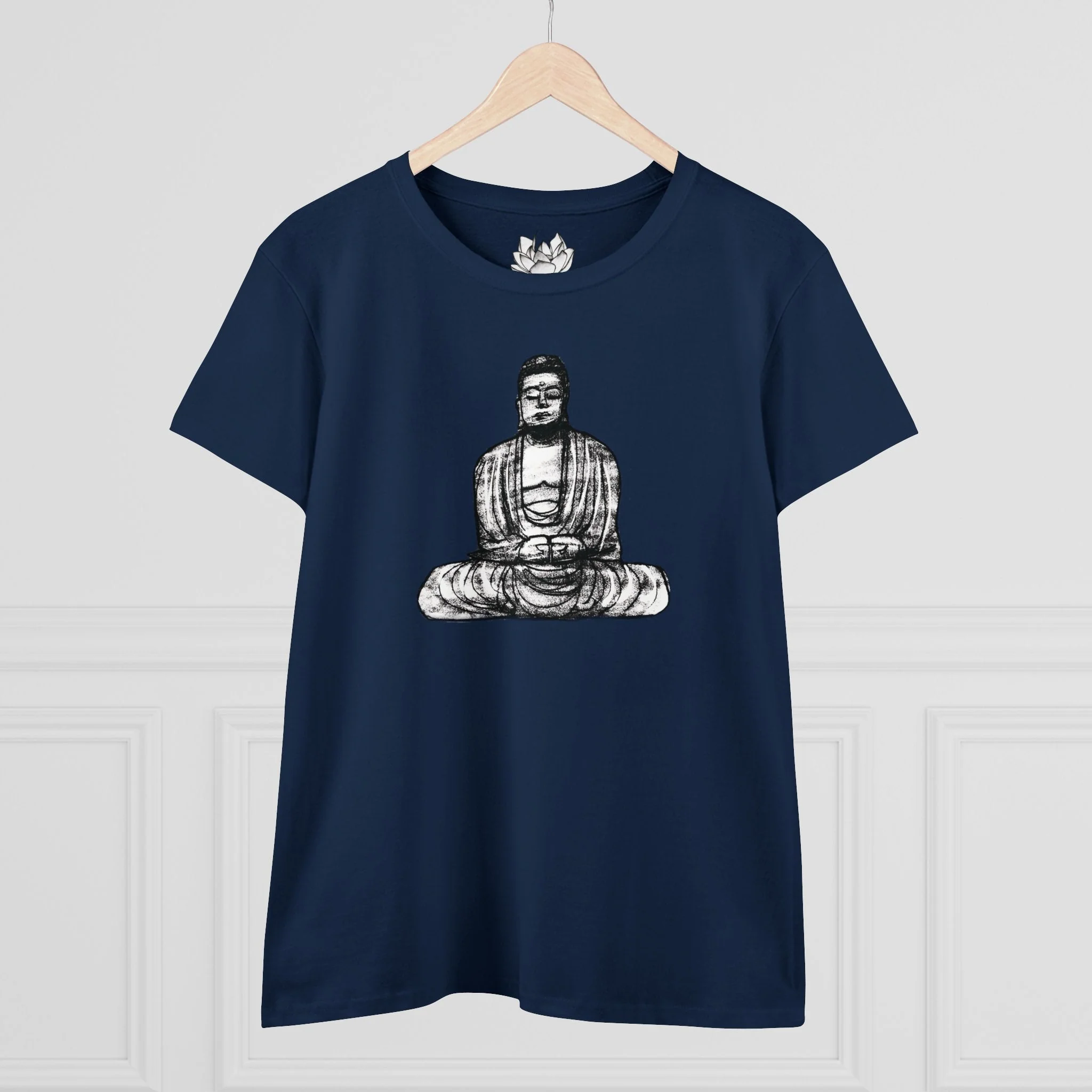 Buddha Sketch Women's Cotton Tee - Image 7