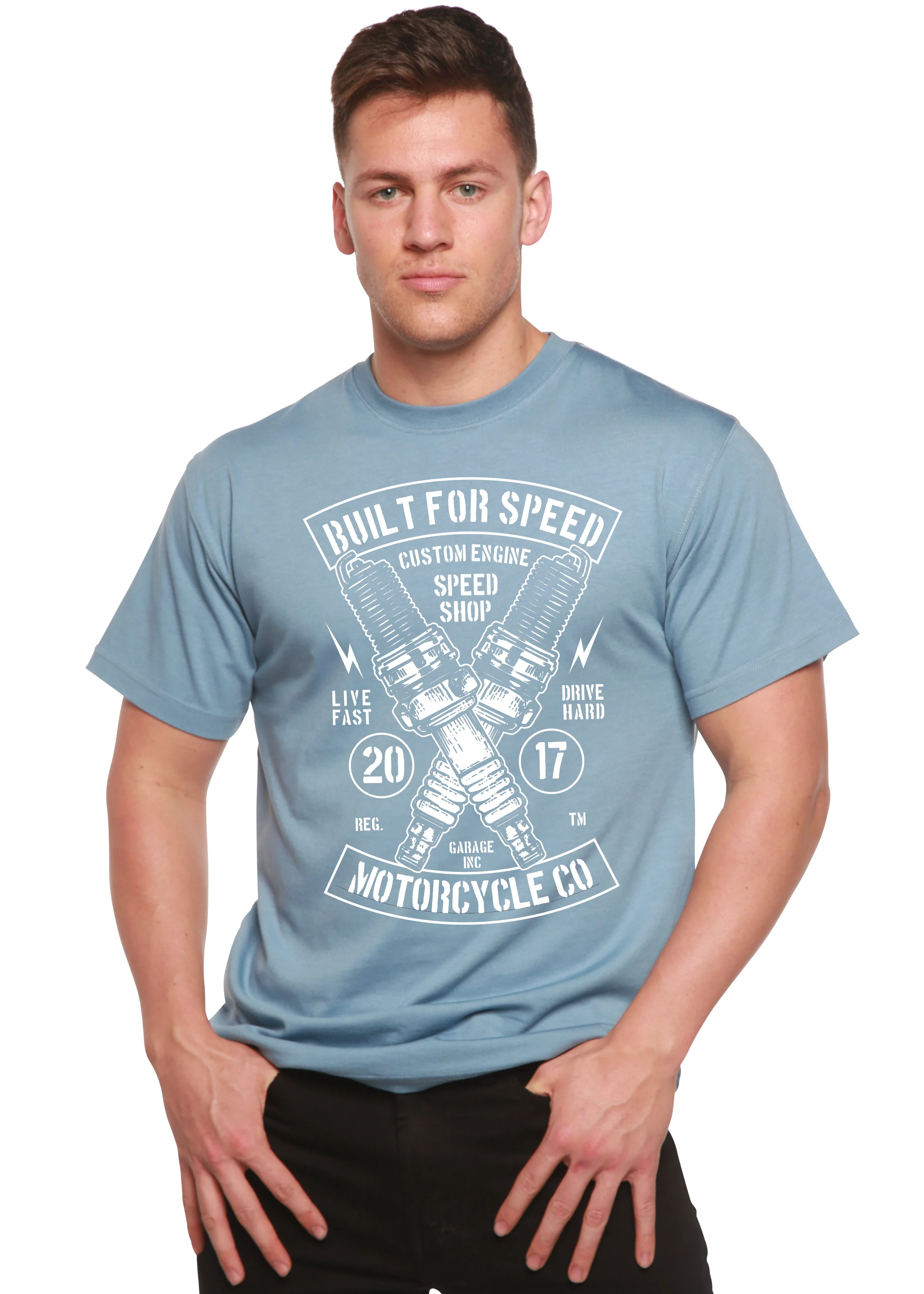 Built For Speed Men's Bamboo Viscose/Organic Cotton Short Sleeve Graphic T-Shirt - Image 5