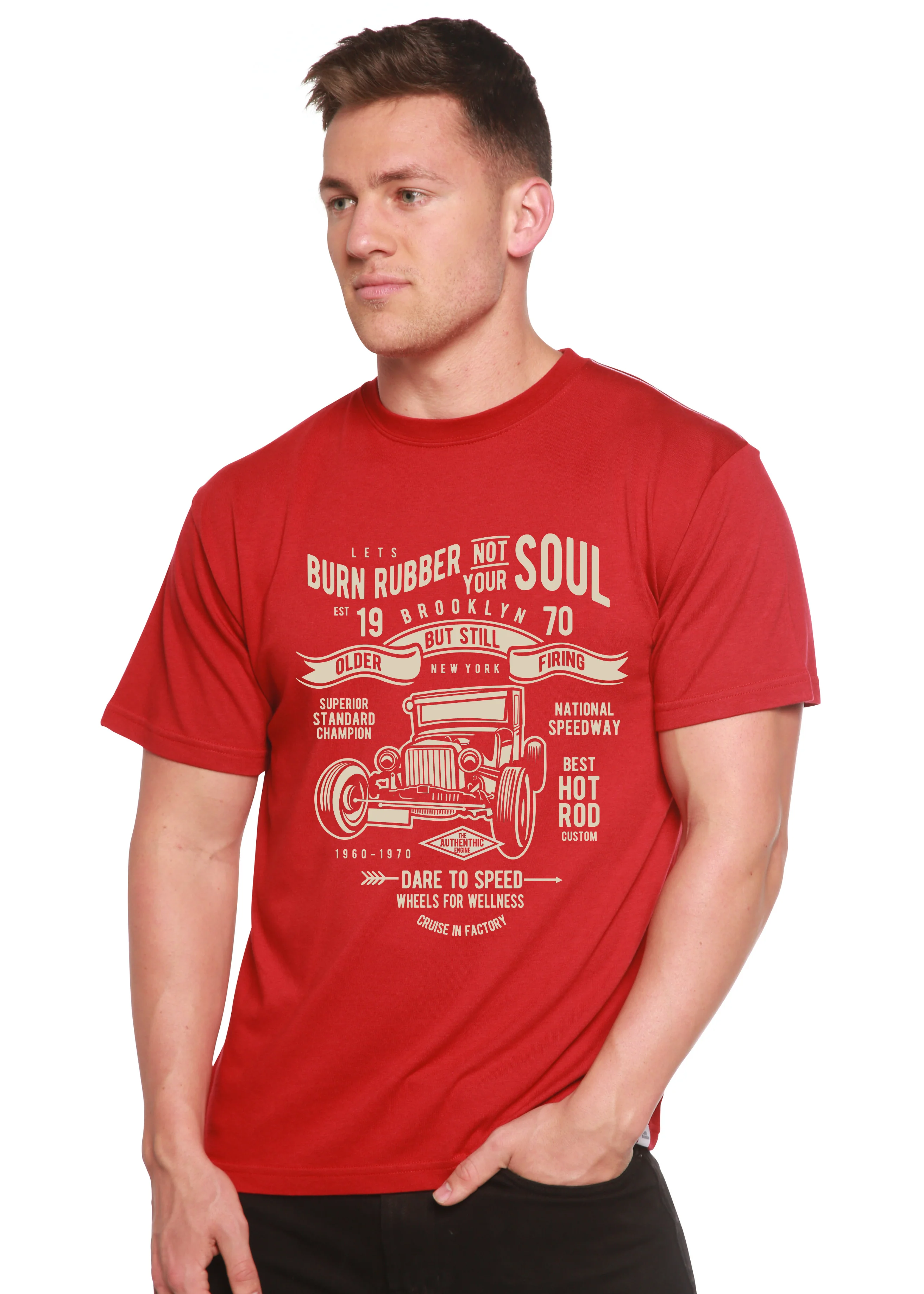 Burn Rubber Men's Bamboo Viscose/Organic Cotton Short Sleeve Graphic T-Shirt - Image 5