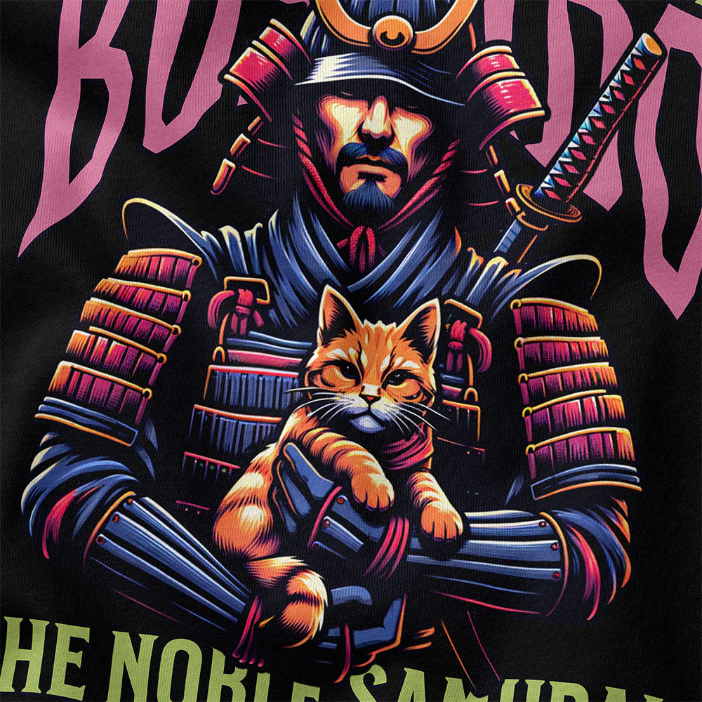 Bushido And Cat T-Shirt - Image 2