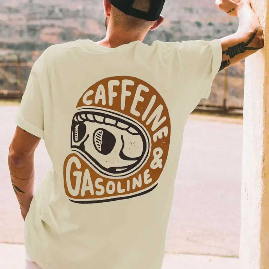 Caffeine & Gasoline Graphic Cotton T-shirt Unisex - Image 3