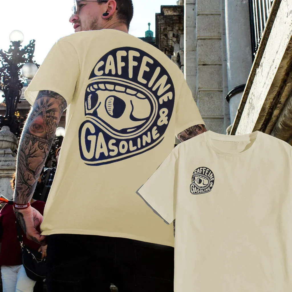 Caffeine & Gasoline Graphic Cotton T-shirt Unisex - Image 35