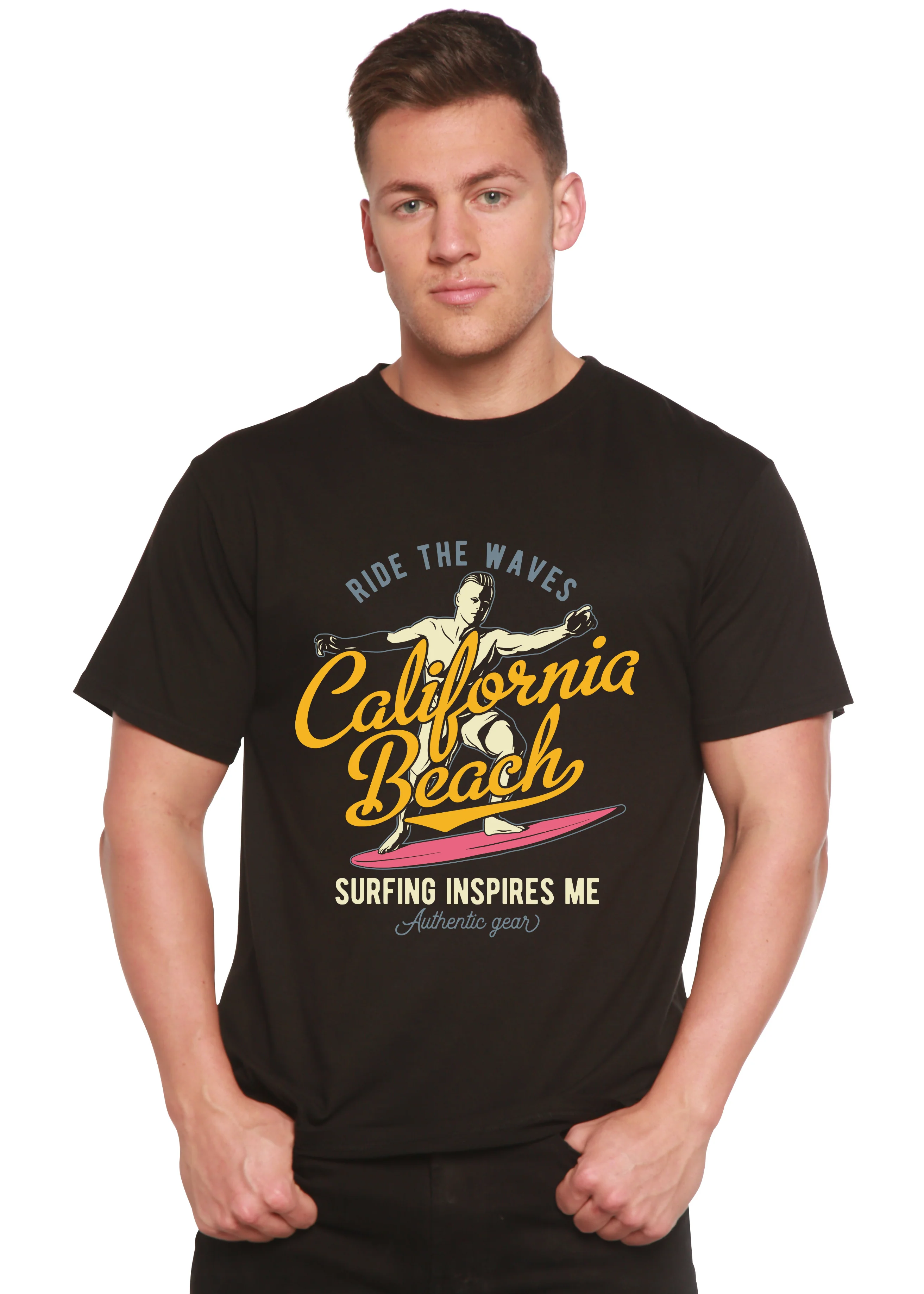 California Beach Men's Bamboo Viscose/Organic Cotton Short Sleeve Graphic T-Shirt - Image 3
