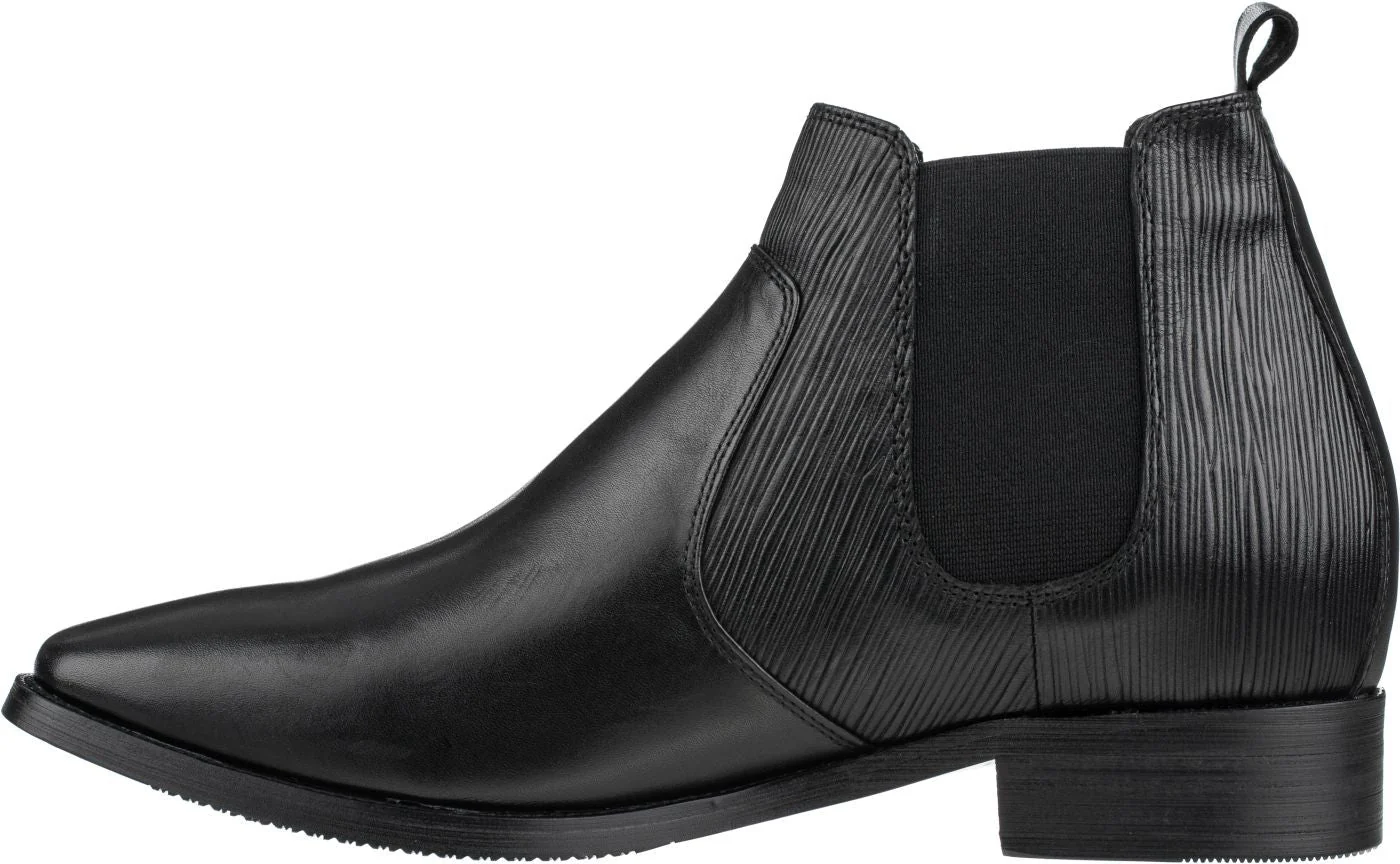 CALTO Black Leather Chelsea Boots - 3 Inches - T54021 - Image 3