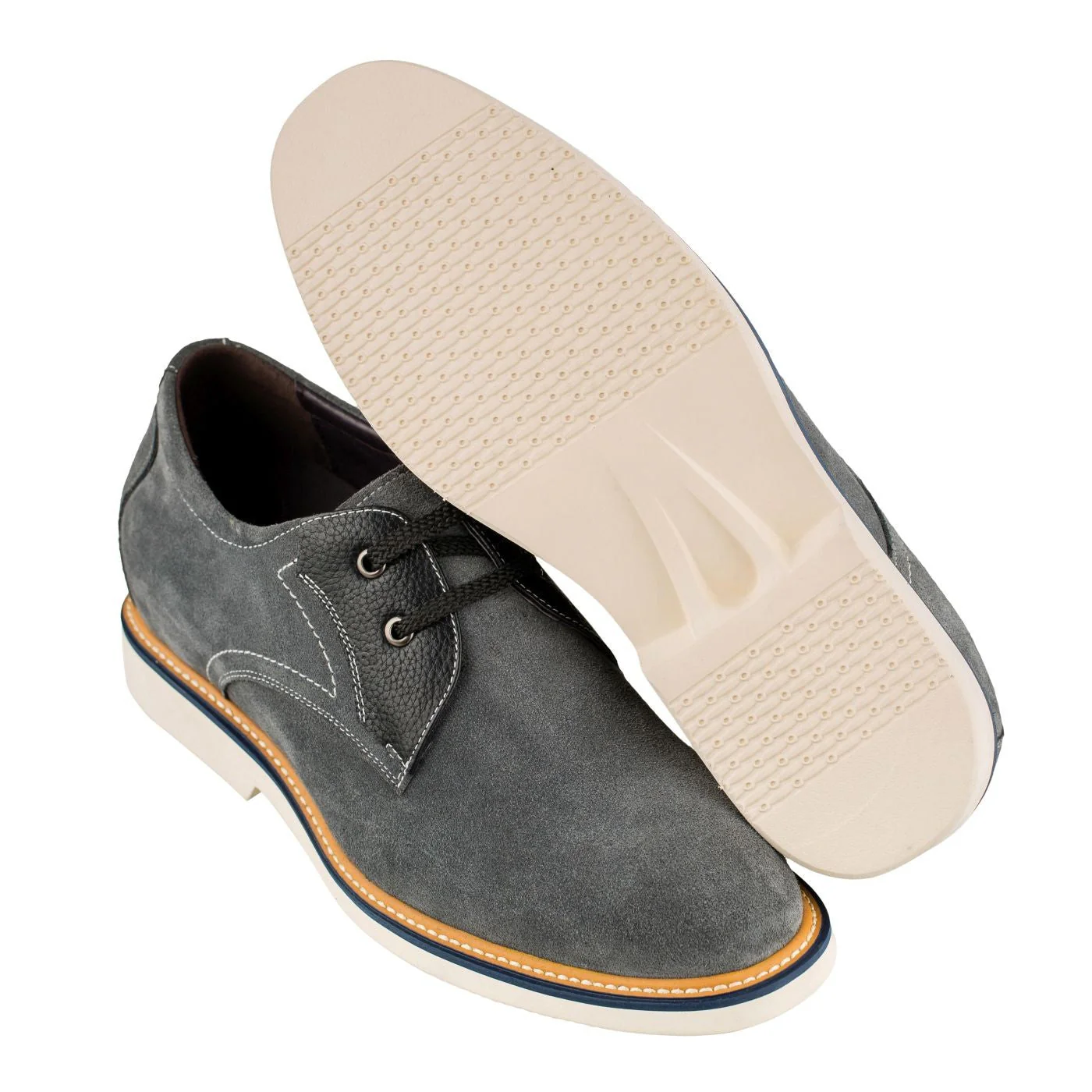 CALTO Business Casual Grey Leather Shoes 2.8 Inch - Y42023 - Image 5