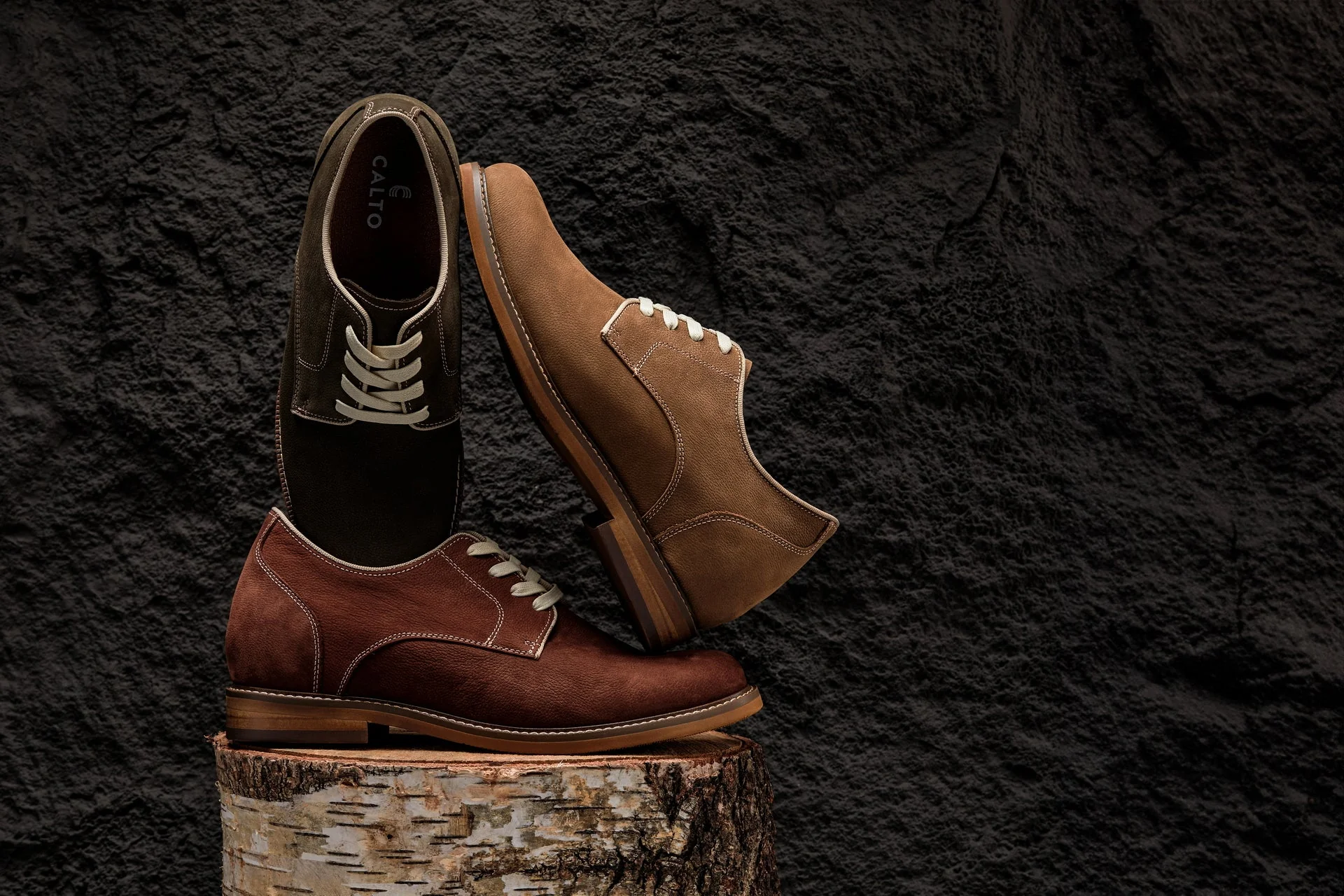 CALTO - J1312 - 3 Inches Taller (Khaki Brown) - Business Casual Leather Derbies - Image 7
