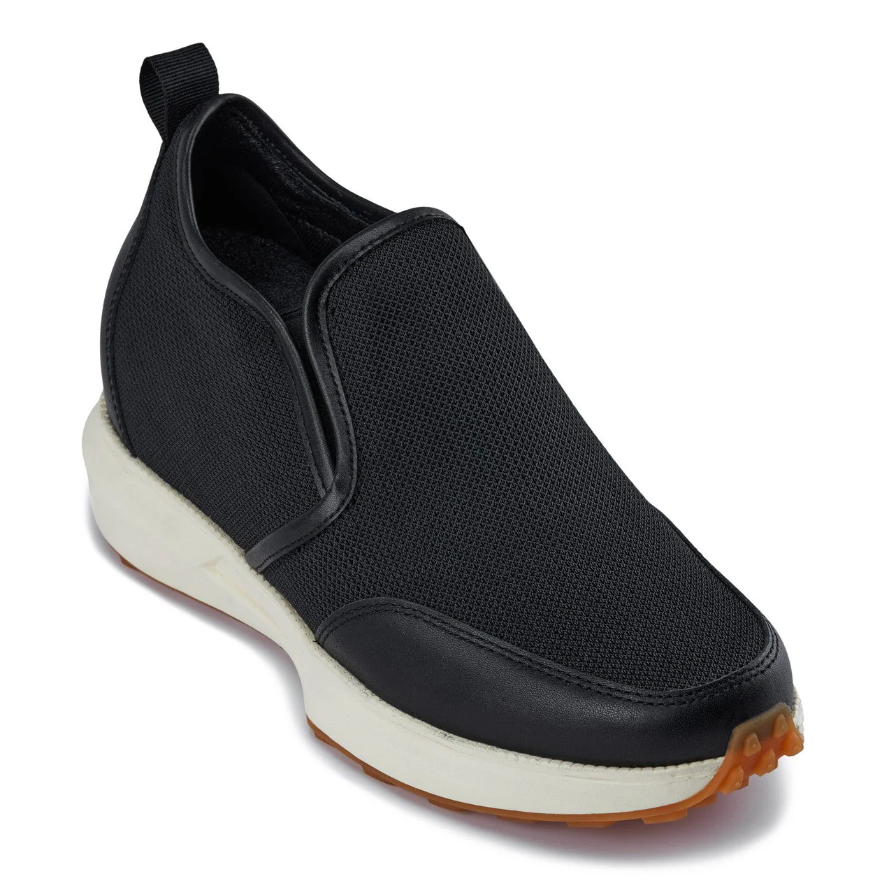 CALTO - J1433 - 3.3 Inches Taller (Black) - Casual Chunky Sole Sneaker Loafers