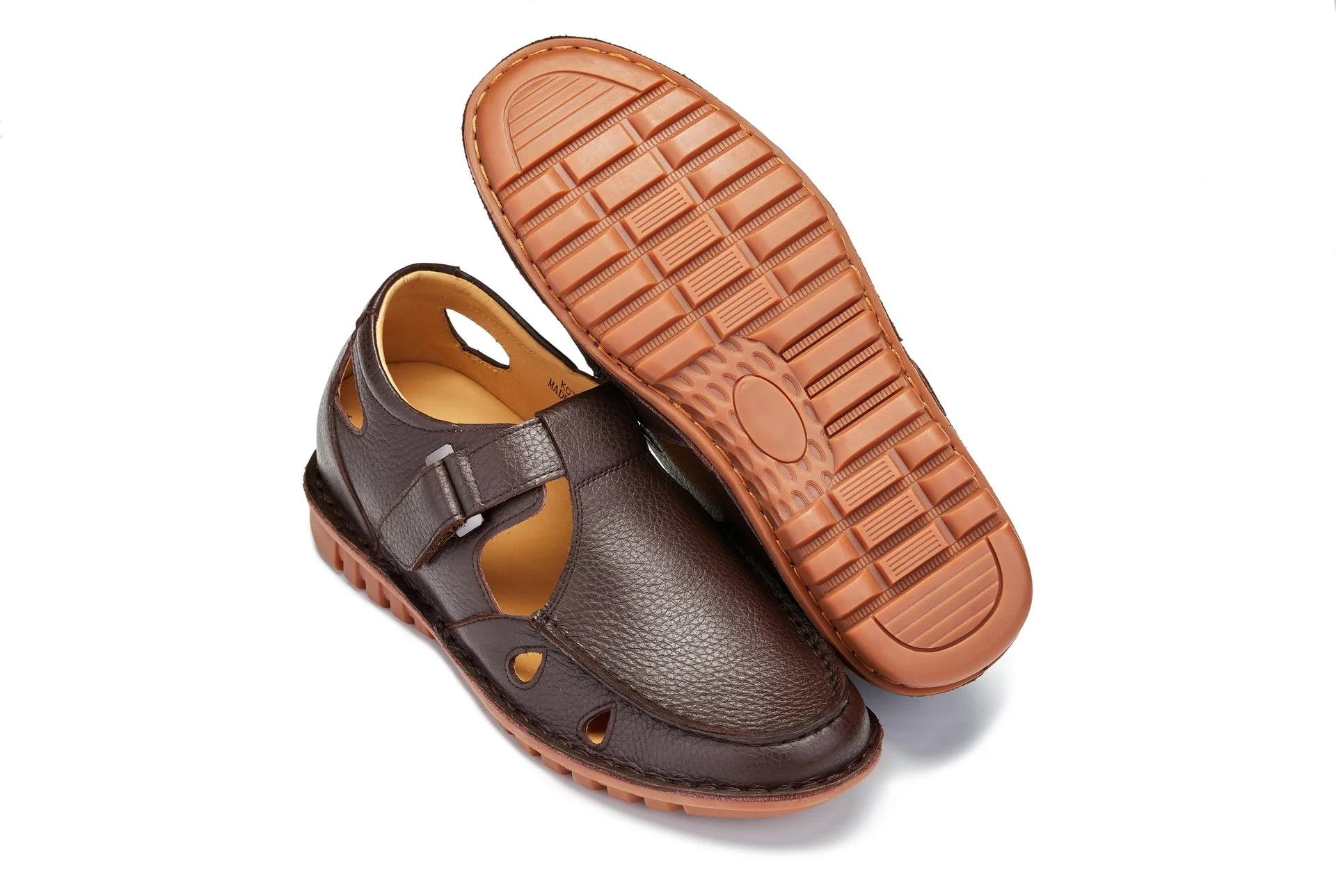 CALTO - K0752 - 2.8 Inches Taller (Coffee Brown) - Lightweight Casual Fisherman Sandal - Image 6