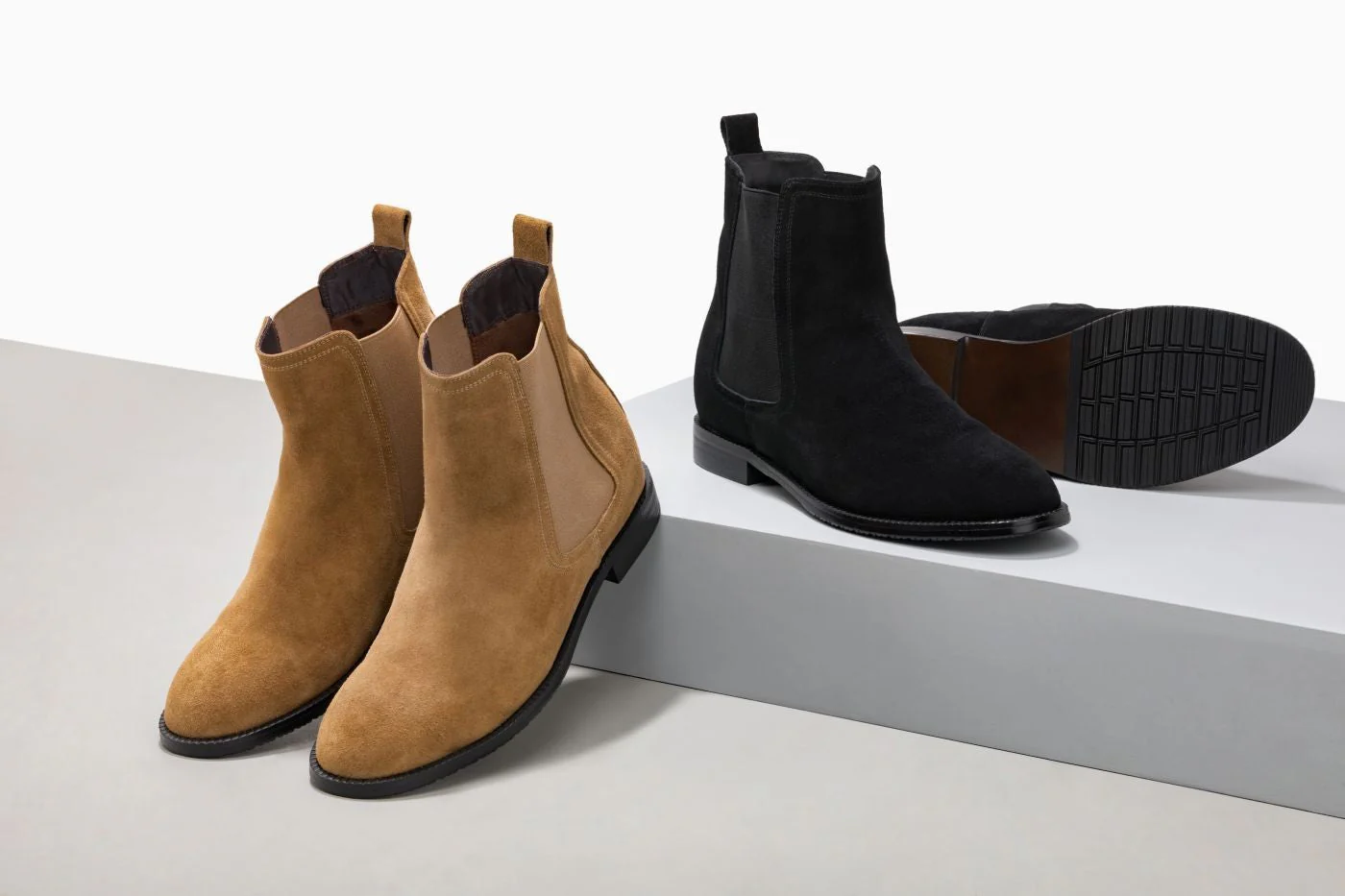 CALTO - K33091 - 2.9 Inches Taller (Khaki Brown) - Suede Chelsea Boot - Image 6