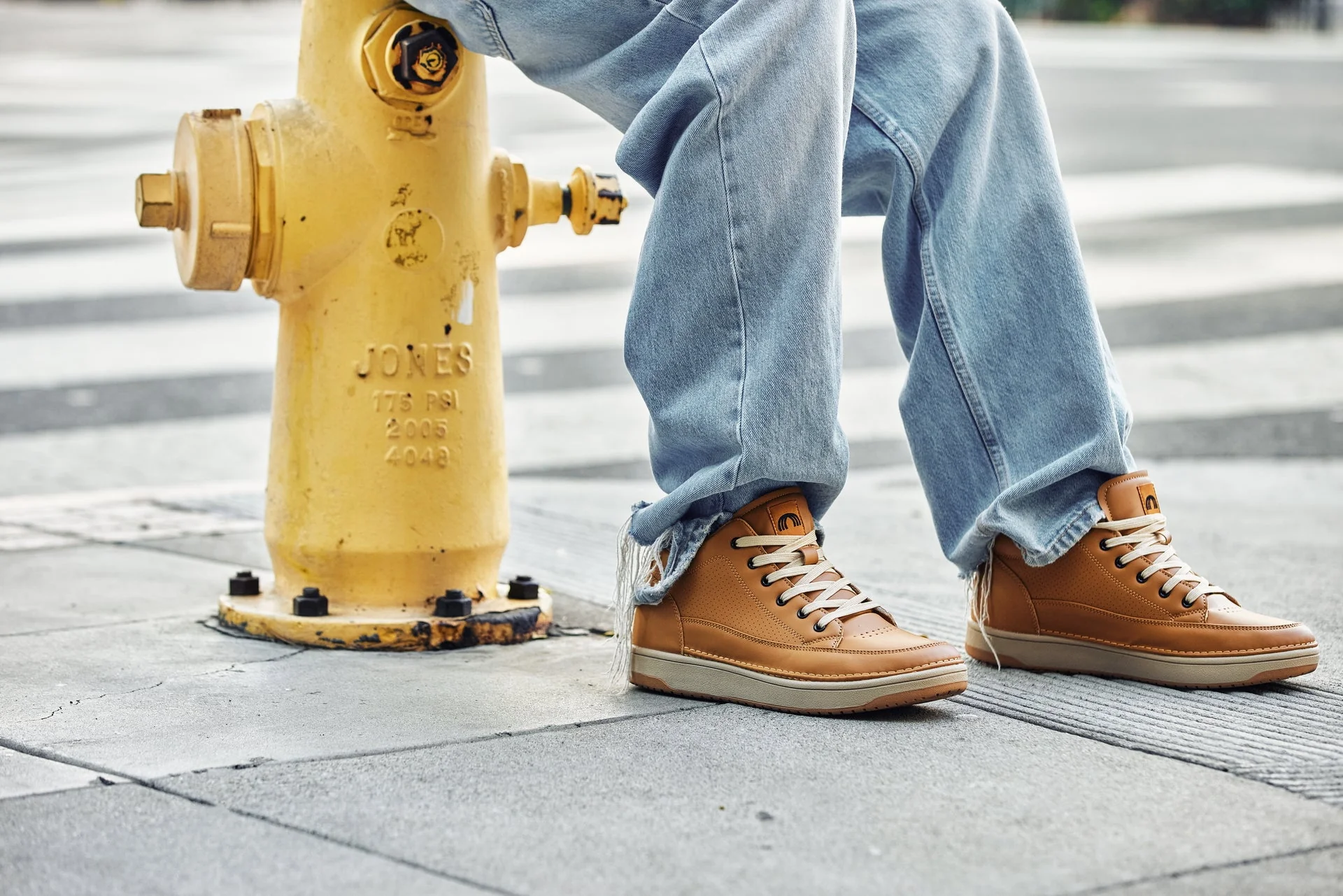 CALTO - Q274 - 2 Inches Taller (Camel Brown & Gum Sole) - Elevated Leatherette Micro-Perforated Sneakers - Image 8
