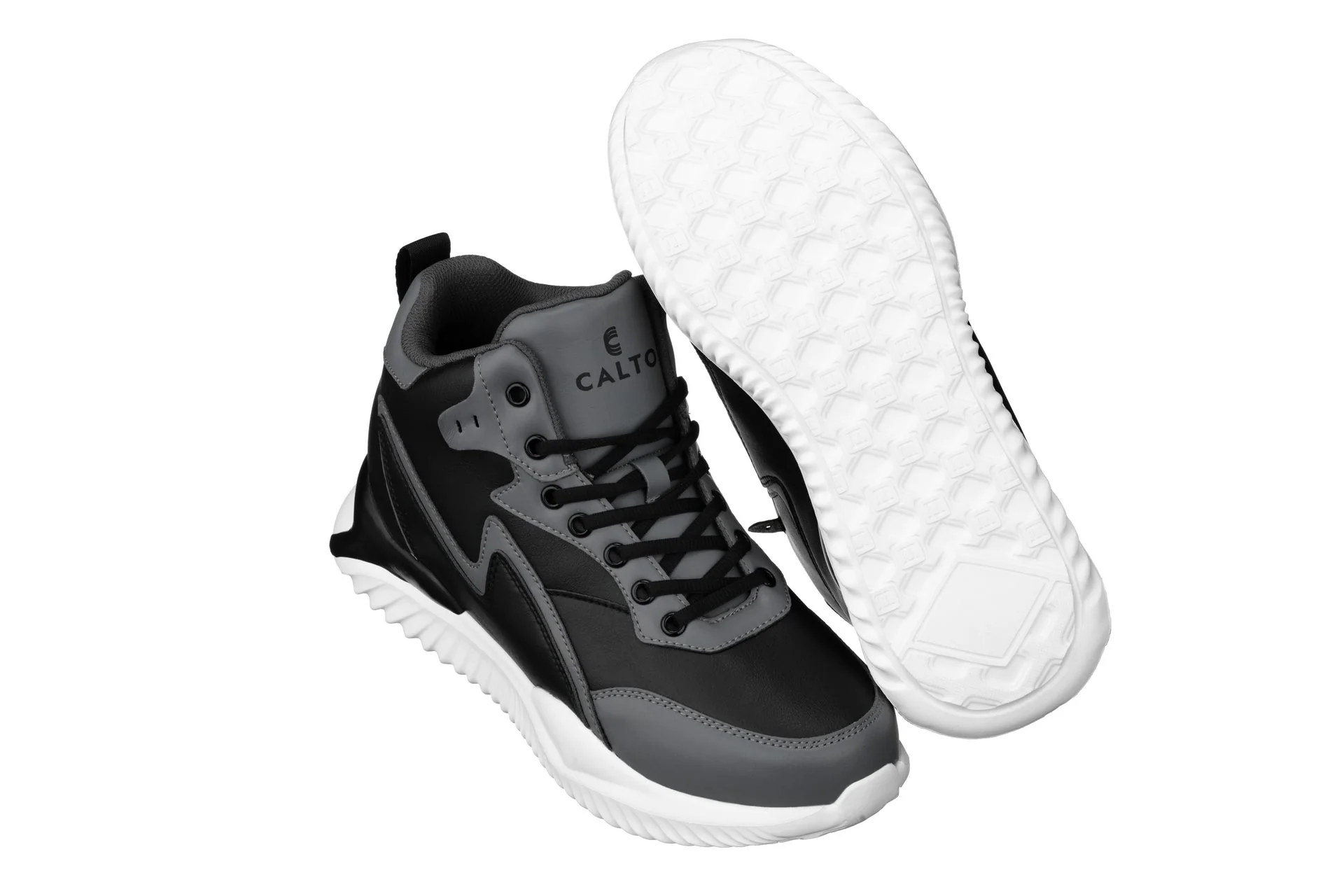 CALTO - S3061 - 4 Inches Taller (Black/Grey) - Lightweight Sneakers - Image 5