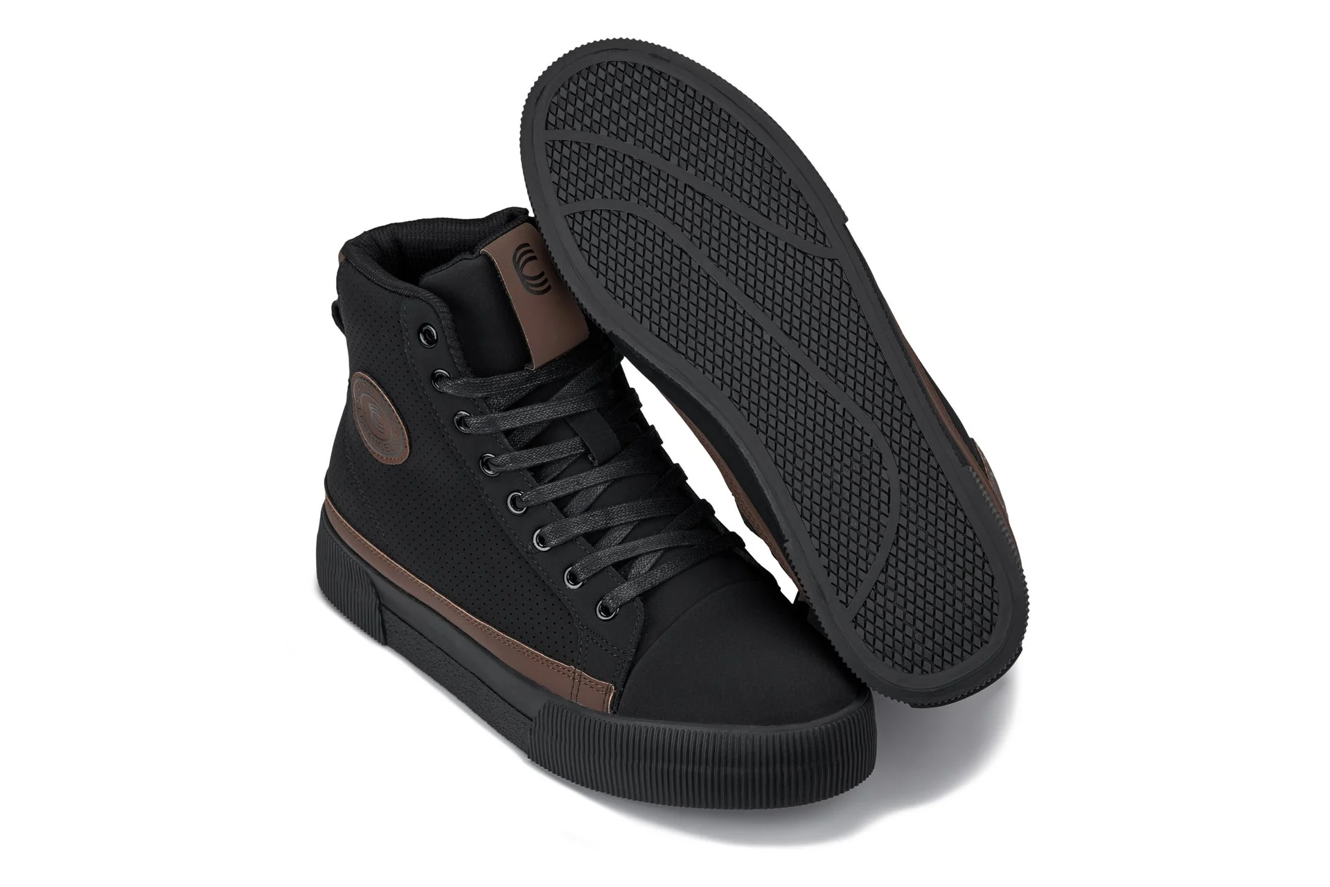 CALTO - S3422 - 2.4 Inches Taller (Black/Coffee Brown) - Cap Toe High Top Zip-Up Sneaker Boots - Image 6