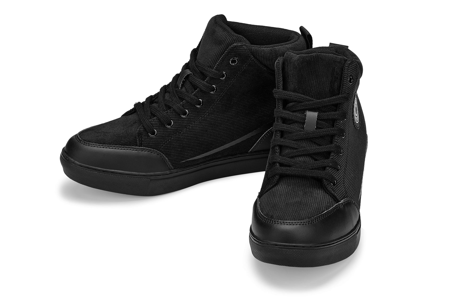 CALTO - S4130 - 2.6 Inches Taller (Onyx/Black Sole) - Corduroy Ankle Top Sneak-boot - Image 4