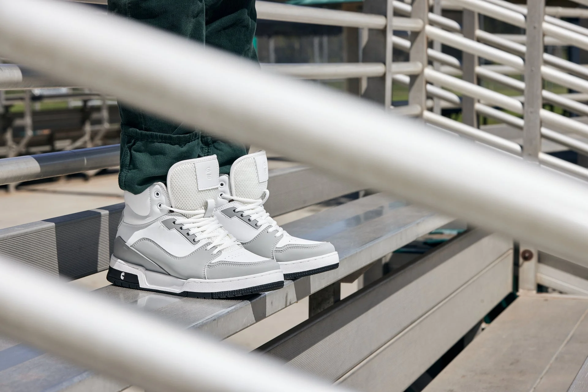 CALTO - S4751 - 3 Inches Taller (White/Grey) - High Top Sneakers - Image 9