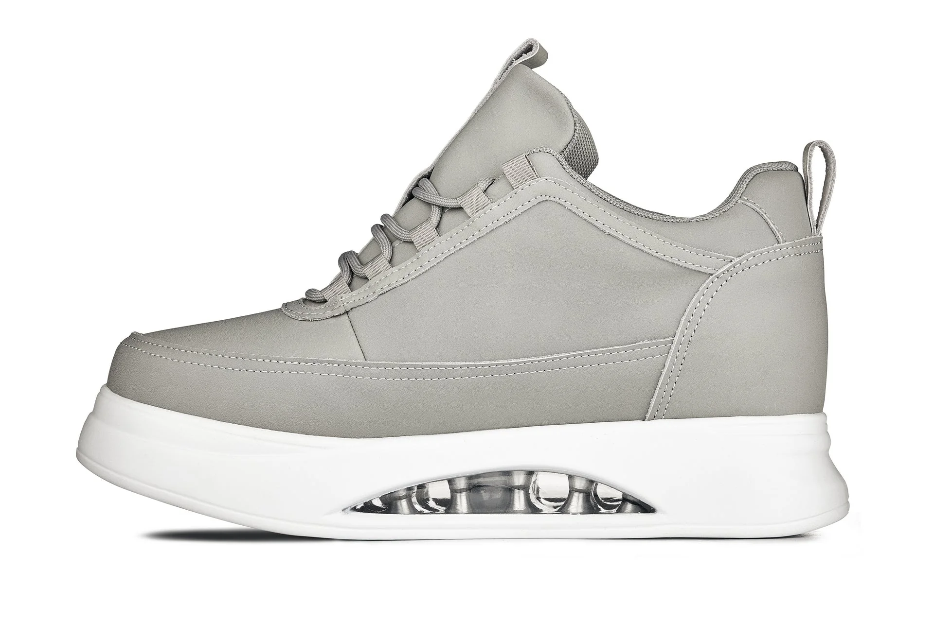 CALTO - S4927 - 3.2 Inches Taller (Dove Grey/White Sole) - Chunky Elevated Platform Sneakers - Image 3
