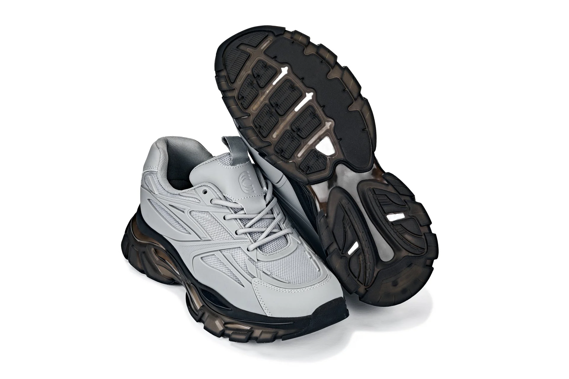 CALTO - S5281 - 2.6 Inches Taller (Cement/Translucent Onyx Sole) - Chunky Sole Sporty Sneakers - Image 6