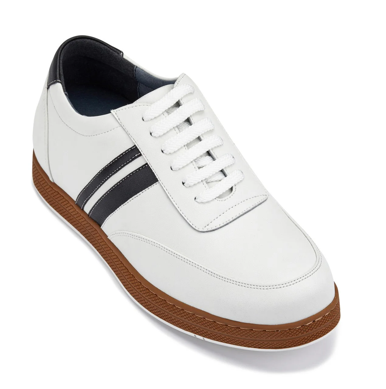 CALTO White Leather Sneakers - 2.8 inches - Y2821