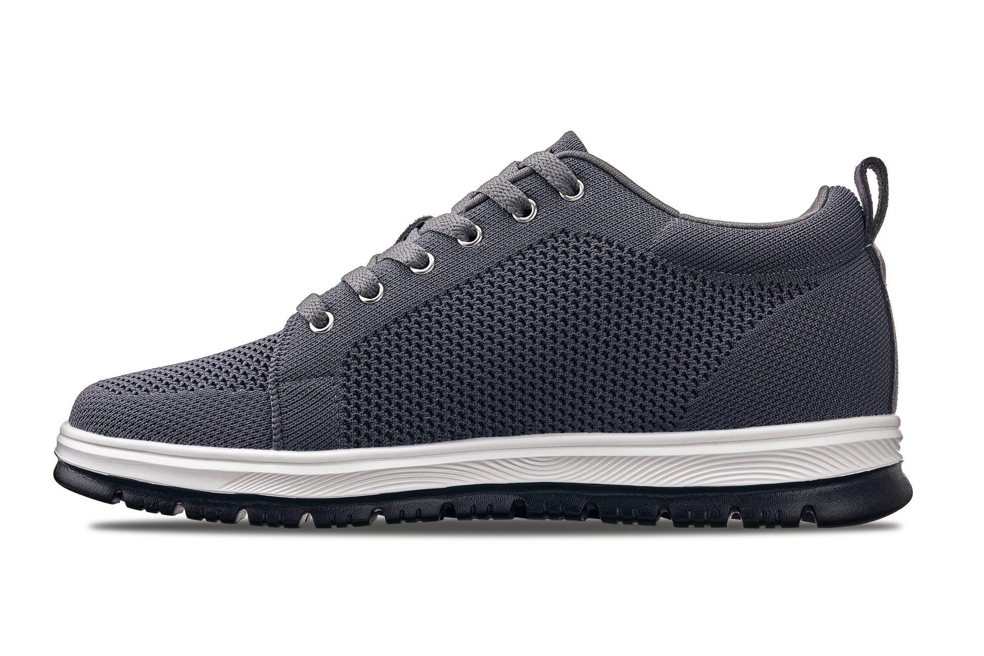 CALTO - X2323 - 2.4 Inches Taller (Iron Grey/White & Black Sole) - Lace Up Casual Sneaker - Lightweight - Image 3
