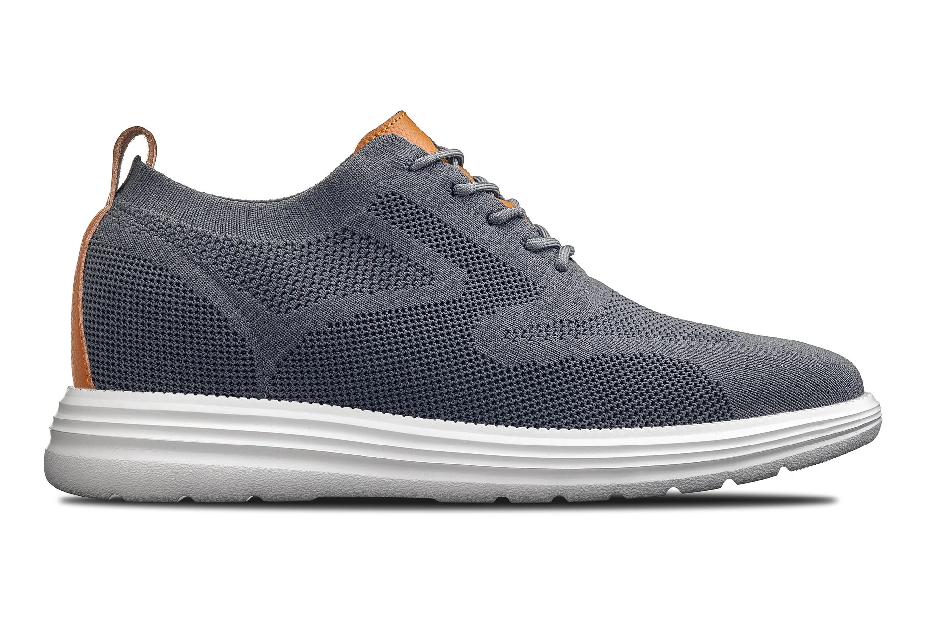 CALTO - X2636 - 2.8 Inches Taller (Iron Grey/Brown) - Lace Up Casual Walker - Lightweight - Image 2