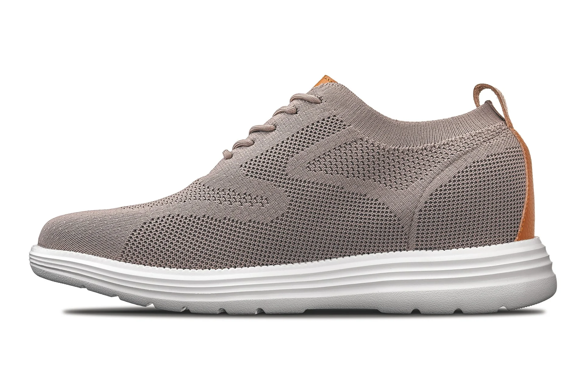 CALTO - X2638 - 2.8 Inches Taller (Khaki/Brown) - Lace Up Casual Walker - Lightweight - Image 3