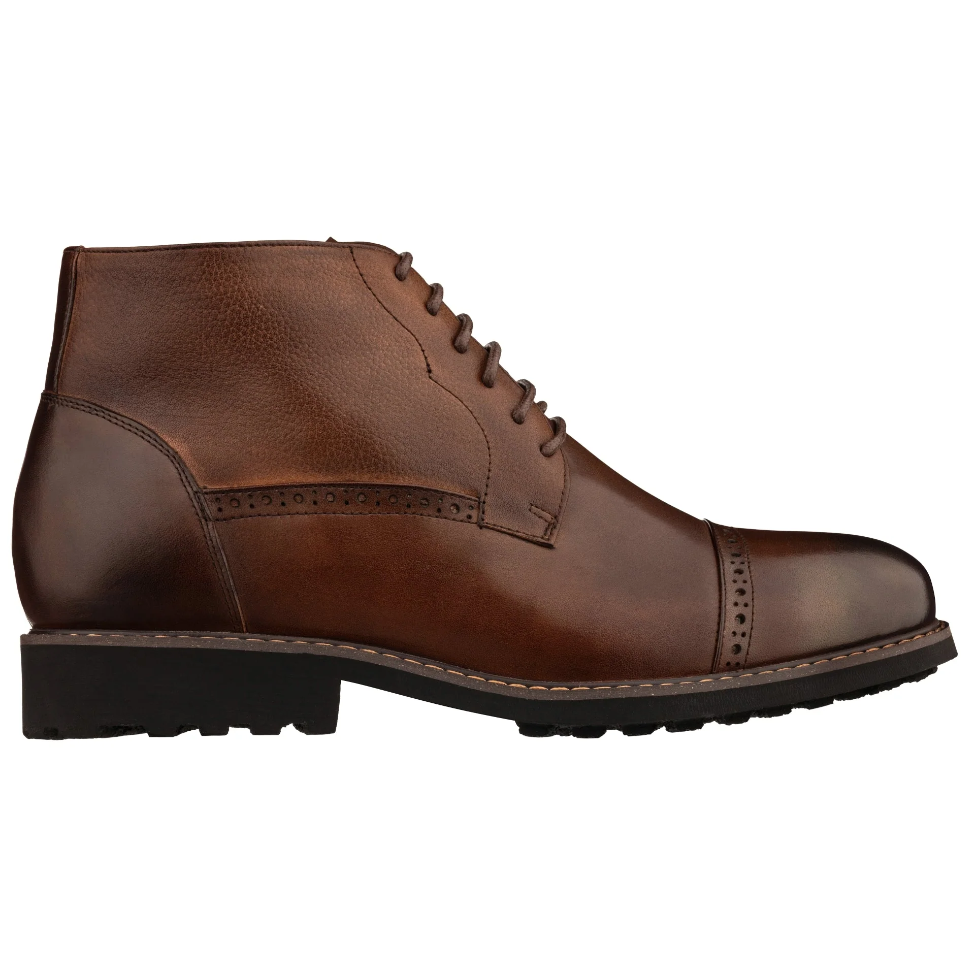 CALTO - Y41084 - 3.2 Inches Taller (Coffee Brown) - Lace Up Casual Boots - Image 2